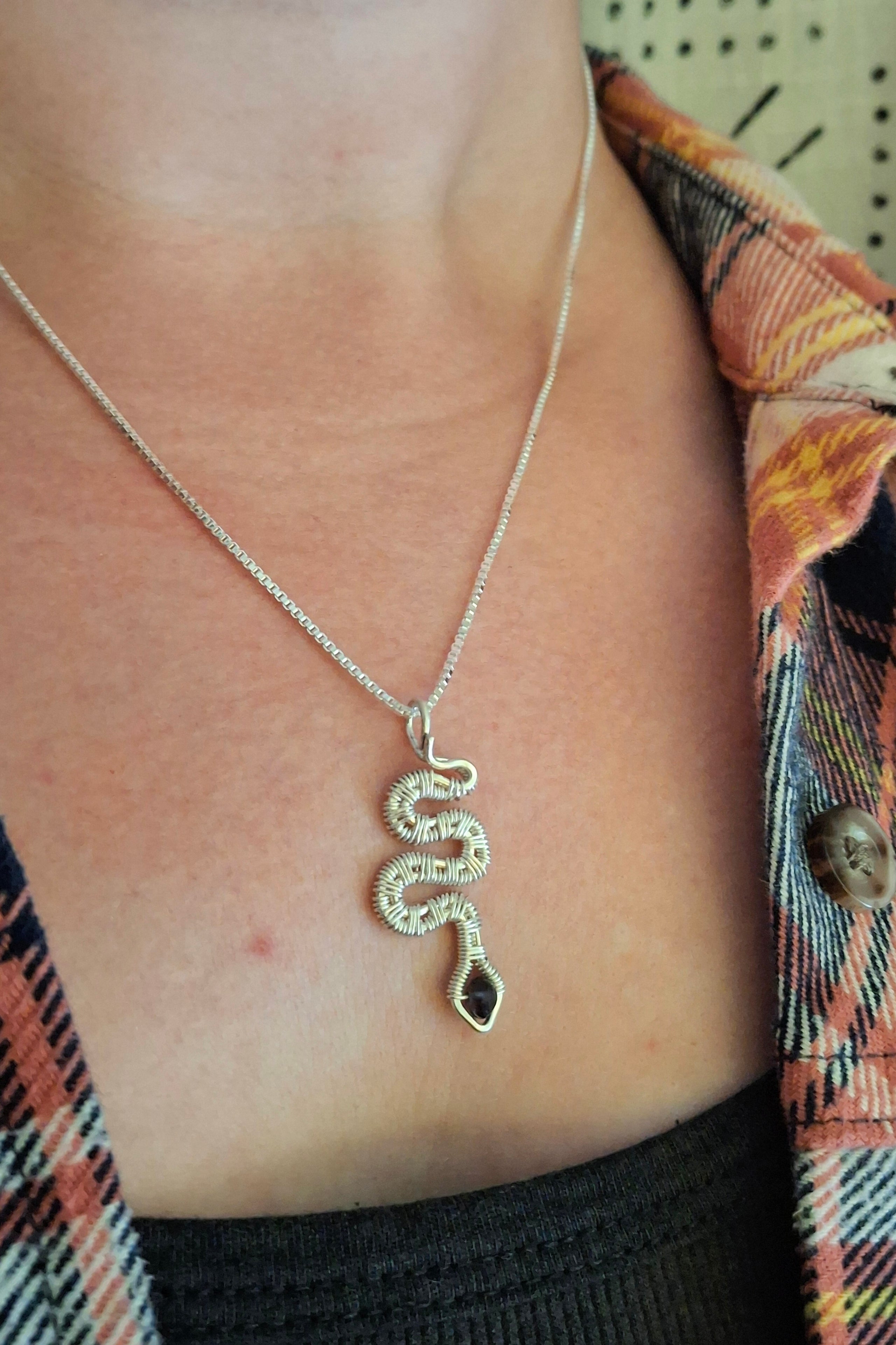 Snake Pendant Necklace Cat Horn Accessory